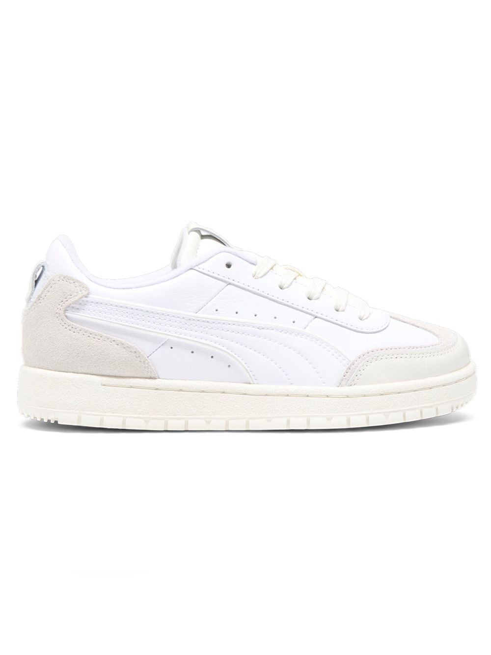 Puma White and Light Gray Low-Top Sneakers